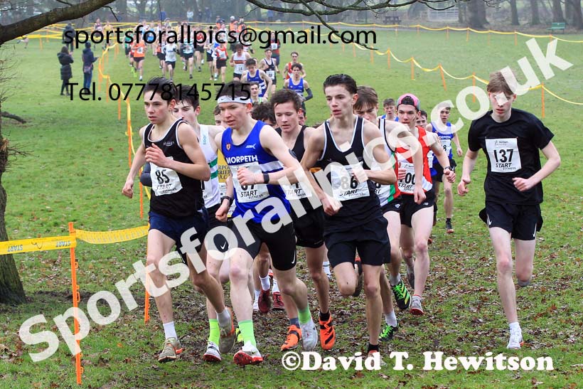 Mens Under-17s 2023 Northern Cross Country Champs., Witton Park, Blackburn. Photo: David T. Hewitson/Sports for All Pics